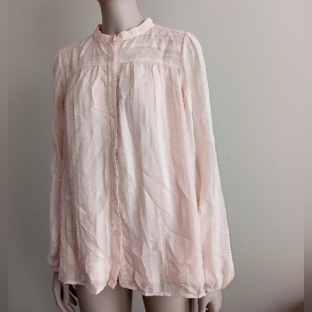 Loft pastel pink button down blouse size small
